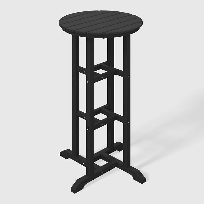 WestinTrends Malibu 42" Counter Height Round Outdoor Patio Bistro Bar Table, Black