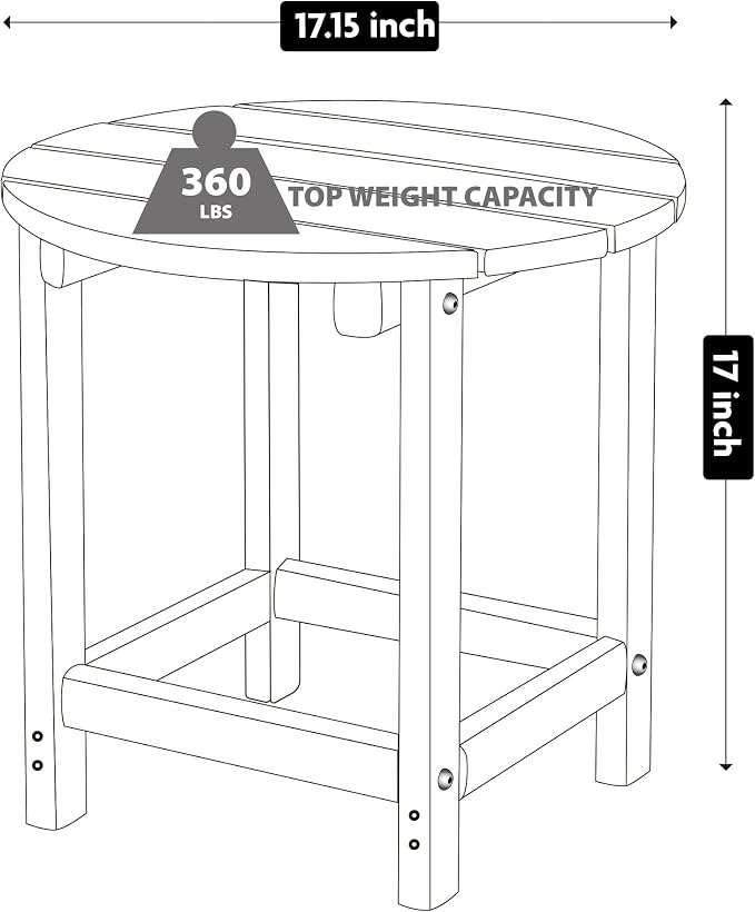LZRS Adirondack Patio Side Table End Table, Outdoor Coffee Tables for Patio, Backyard,Pool, Indoor Companion, Easy Maintenance & Weather Resistant(Orange)