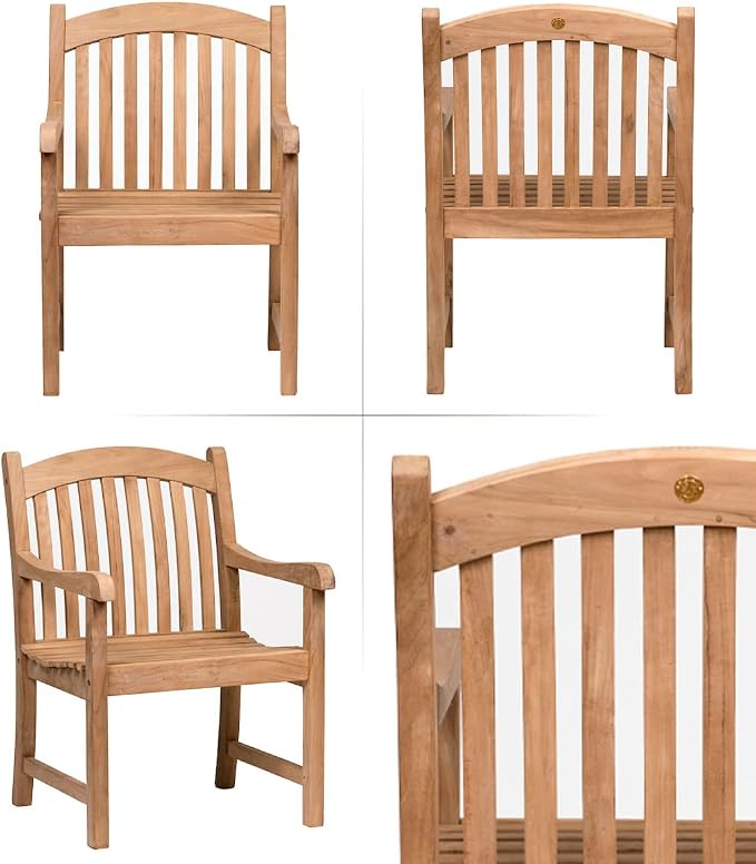 Amazonia Pennsylvania 7-Piece Outdoor Rectangular Dining Table Set | Certified Teak | Ideal for Patio and Indoors