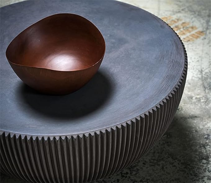 Outdoor Fiberglass Bowl Shape End Table Center Round Coffee Set Living Room Furniture
