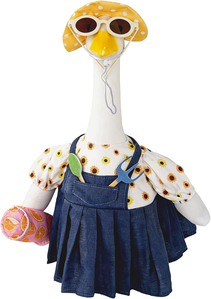 Gardener Summer Porch Goose Outfits for 23 Inch Porch Goose | Garden Porch Goose Clothes with Hat & Sunglasses