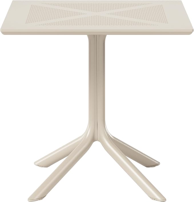 WestinTrends Playa 31.5" Square Plastic Outdoor Patio Dining Table for 4, Sand