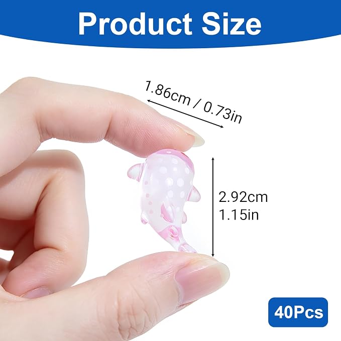 40Pcs Pink Whale Shark Resin Statue, Mini Sharks for Terrarium Decor, Garden Landscapes, Moss Scenes, Desk Miniatures, Whale Shark Decor Resin Art, Miniature Animal Figure Collectible