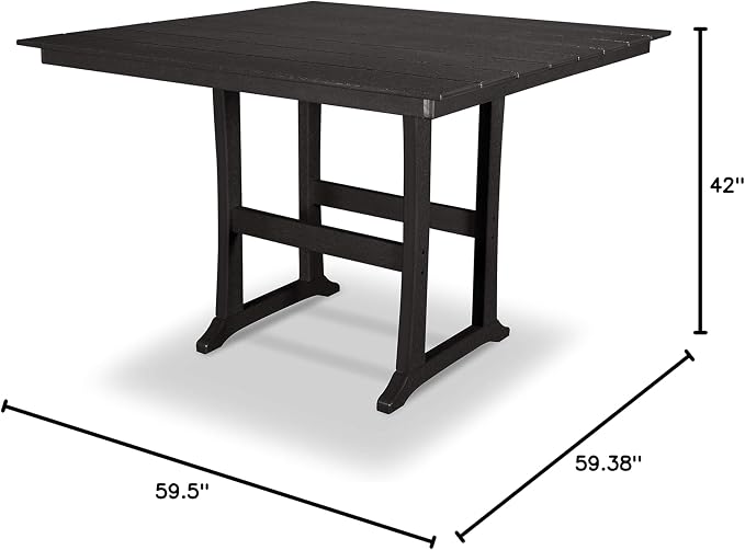 Trex Outdoor Furniture™ Farmhouse Trestle 59" Bar Table in Charcoal Black