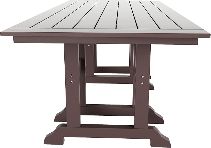 WestinTrends Malibu 71" Outdoor Patio Dining Table, Dark Brown