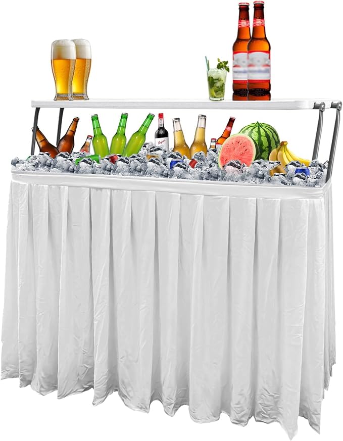 GUAGUA Ice Cooler Table - Portable Bar Table for Events Outdoor Cooler Stand with Drain for Parties Drink Foldable Picnic Table Party