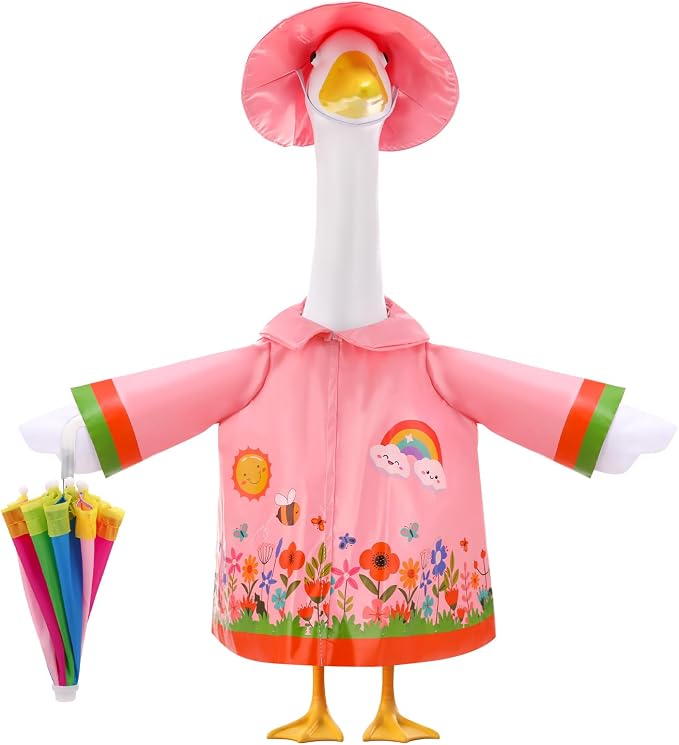 Porch Goose Outfit Summer Hawaiian Fishing Porch Goose Outfit Clothes Costume for 23 In Statue Garden Yard Decor