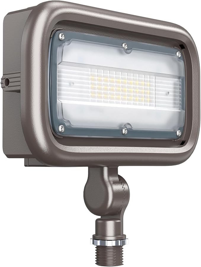 30W LED Outdoor Security Flood Lights,AC 120-277 Input | 100lm/W Efficacy,Super Bright LED Chips,7V×7H Beam Spread,180°Adjustable Knuckle Mount,IP65 Waterproof,4000K Color Temperatur