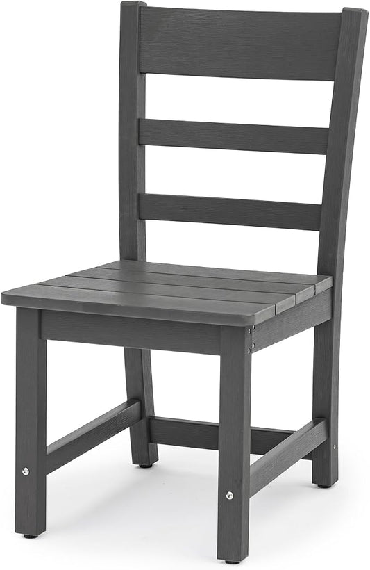 Cozyman Armless Outdoor Dining Chairs, All Weather Resistant HDPS Patio Dining Chairs, Classic Chair Support 350 LBS, for Outdoor Indoor, Lawn, Garden, Backyard, Dark Gray