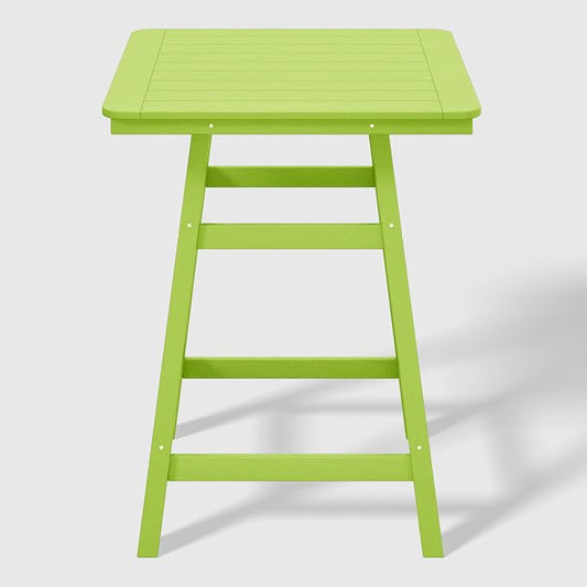 WestinTrends Malibu Square Outdoor Patio Counter High Bistro Bar Table with Umbrella Hole 37" Tall, Lime