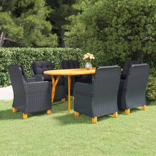 7 Piece Patio Dining Set,Outdoor Dining Set,Patio Table and Chairs,Outdoor Coffee Table,Patio Furniture Set,Outdoor Patio Chairs,Front Porch Furniture,Modern Set,Porch Chair,Patio Dining, Dark Gray