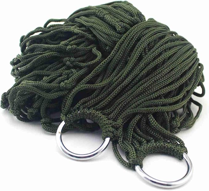 Mesh Rope Hammock, Outdoor Nylon Comfortable Hanging Bed Tree Hammocks for Outside, Camping and Patio Relaxation