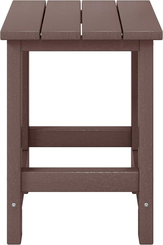 WestinTrends Malibu Kids Outdoor Patio Furniture HDPE Adirondack Square Side Table, Dark Brown