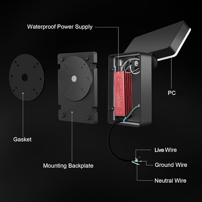 40W Outdoor LED Wall Light, 360° Rotatable Neighbor-Friendly 8Pack | 3000LM 5000K, IP65 Waterproof, Anti-Rust, 85-265V Wall Mount, Switch Control Security Light for Porch Garage Backyard