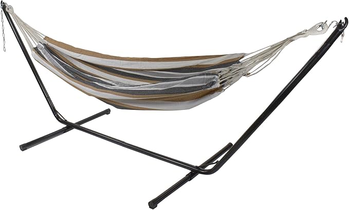 Northlight 73" Neutral Colored Striped Double Brazilian Hammock