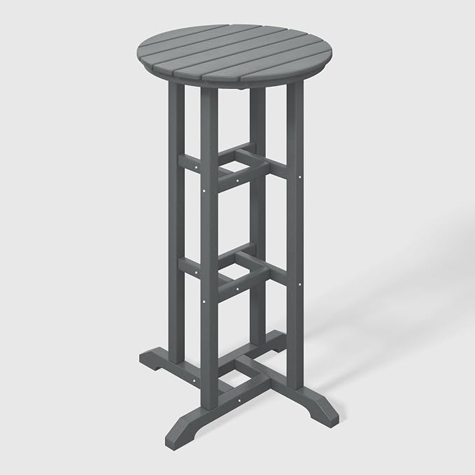 WestinTrends Malibu 42" Counter Height Round Outdoor Patio Bistro Bar Table, Gray