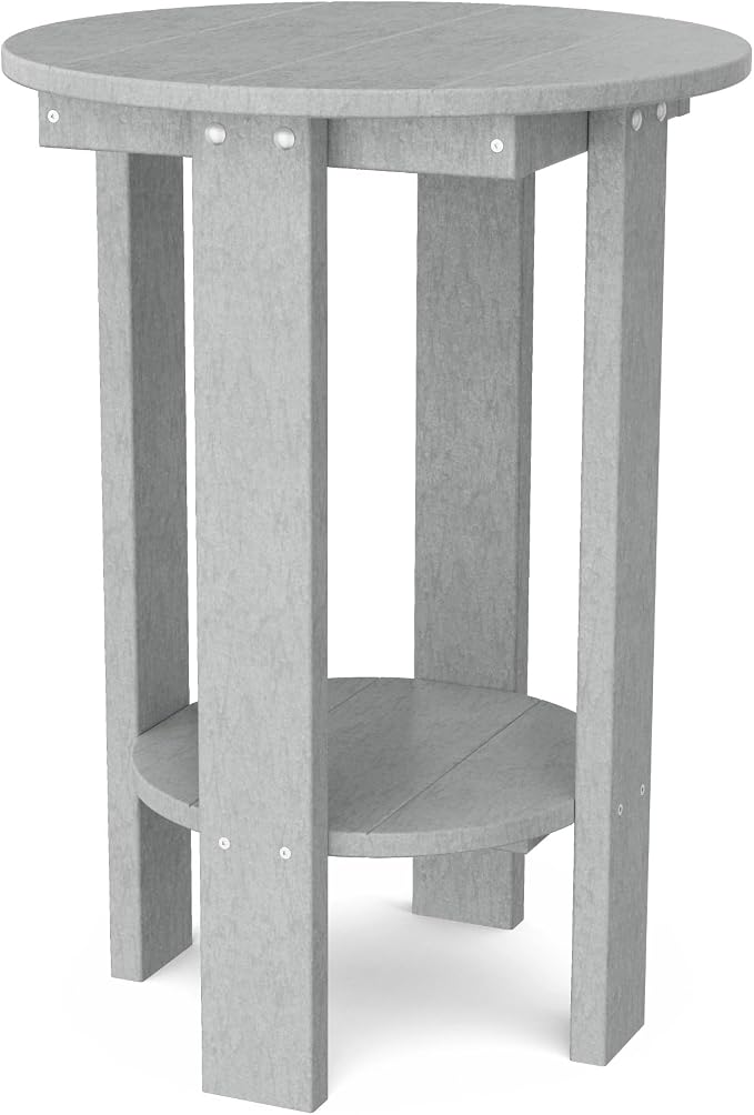 Wildridge Heritage Balcony Table, Light Gray - Outdoor Weather Resistant Recycled Plastic Furniture for Patio