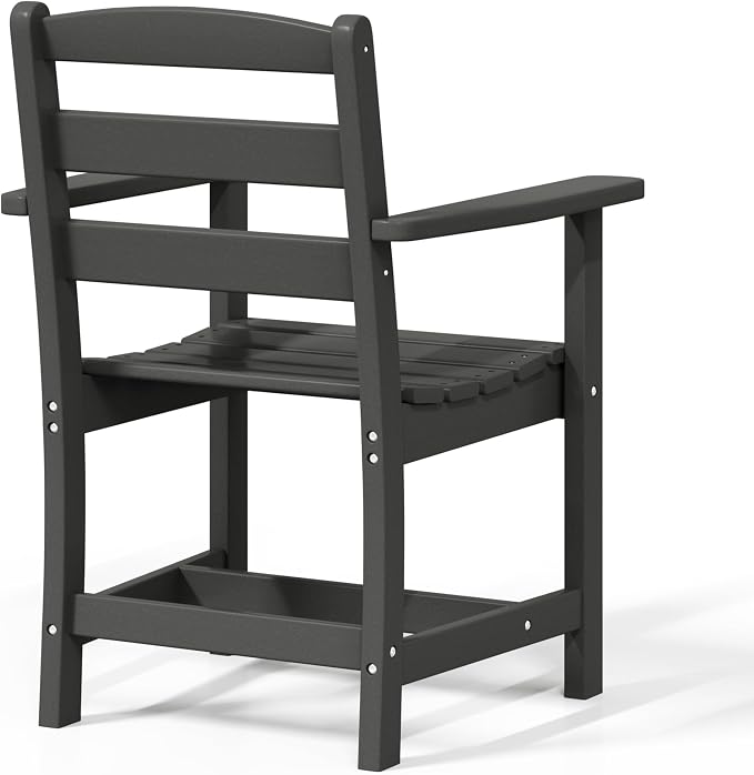 WestinTrends Ashore Outdoor HDPE Patio Classic Dining Arm Chair, Gray