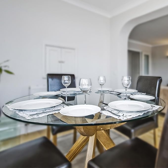 Glass Table Top: 48 inch Round 1/4 inch Thick Flat Polished Tempered