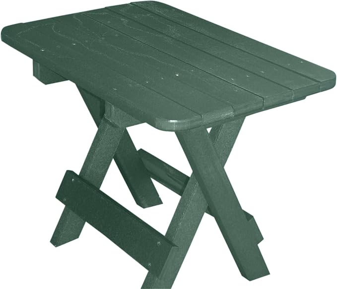 Phat Tommy Folding Outdoor Patio Side Table - Poly Adirondack Side Table - All Weather Side Table for Your Patio, Deck, or Balcony (Green)