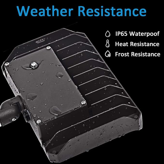 60W LED Flood Light with Knuckle, Outdoor Security Fixture Dusk-to-Dawn Photocell 5000K 7,800lm(300W Equivalent) 100-277V IP65 Waterproof with Base for Wall Mount for Entrance Garden Yard