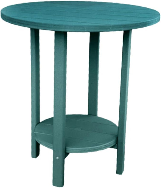 Phat Tommy Round Bar Height Patio Table - Outdoor Bar Table - Balcony Height Patio Furniture for Your Deck - Poly Outdoor Furniture, Green
