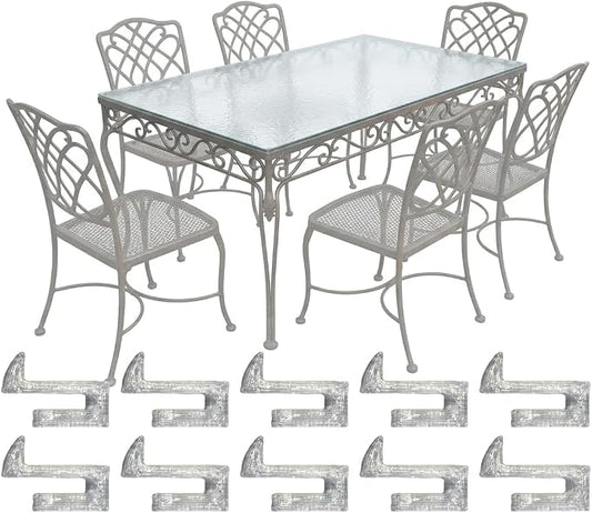 Cast Iron Patio Table Glass Retaining Clips Rim Spacer Replacement Parts for Outdoor Furniture Weather-Resistant Glass Protector Cushion Strips (Style A)