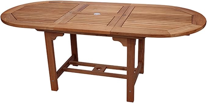 Royal Teak Collection FEO8 Oval Family Expansion Teak Table, 72/96-Inch