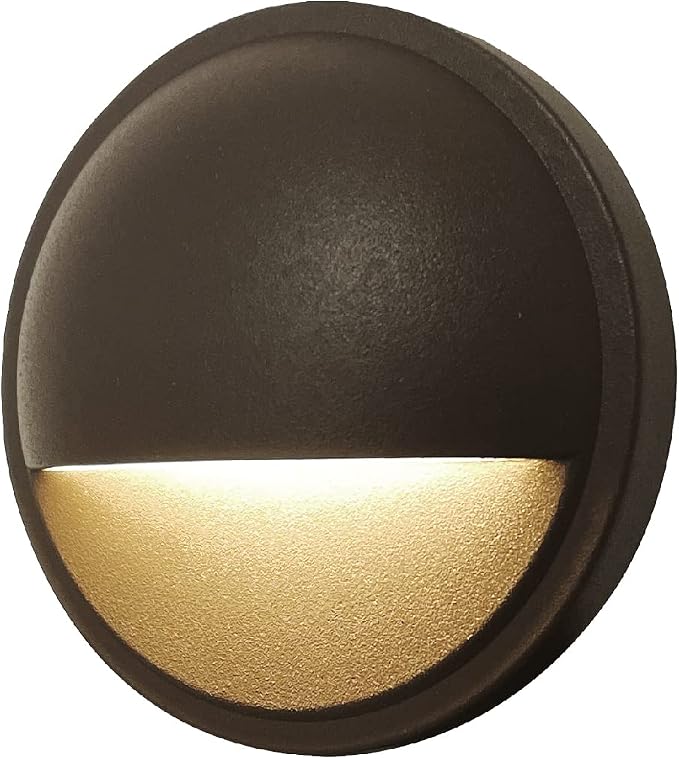 Low Voltage LED Deck Lights, 12V AC/DC Landscape Step Railing Fence Light, 2W 2700K Accent Lighting Fixture, Die-cast Aluminum, Dark Brown, 6-Pack