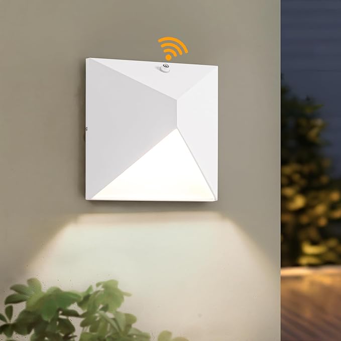 QQCherry Outdoor Light Fixtures Wall Mount Dusk to Dawn, Porch Lights with 3 Lighting Mode(3000K/4000K/5000K), Waterproof Exterior Outdoor Wall Lights for House Front Door Patio Garage(White)