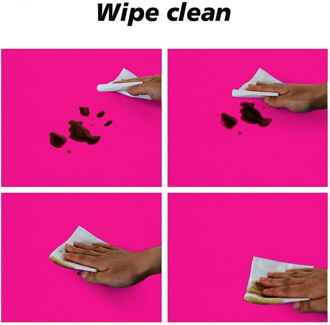Square Fitted Tablecloth Suit for 32"x32" Table DeepPink Stretch Table Topper Cap for Dining Kitchen Home Party Style70
