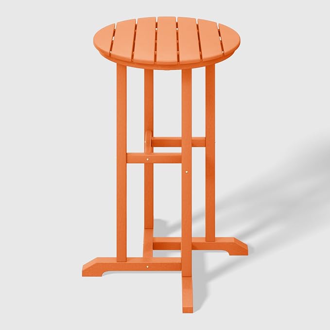 WestinTrends Malibu 37" Counter Height Round Outdoor Patio Bistro Bar Table, Orange