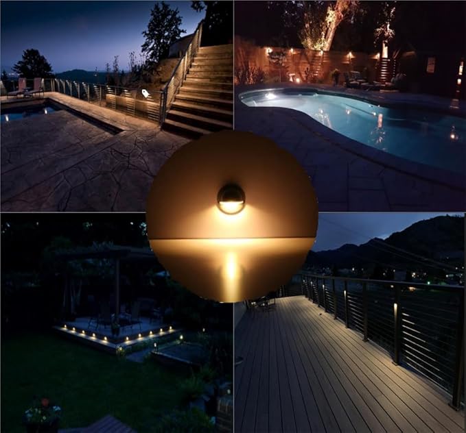 Pack of 20 Warm White Low Voltage LED Deck Lights kit Φ1.38 Outdoor Garden Yard Decoration Lamp Recessed Landscape Pathway Step Stair Warm White LED Lighting, Black