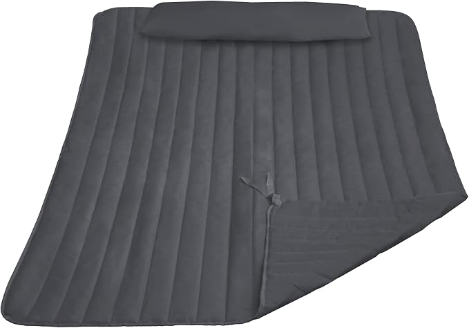 Lazy Daze Hammocks 2 Person Hammock Pad and Pillow Set, Double Polyester Quilted 78" x55" Replacement Pad for Rope Hammock, Dark Grey