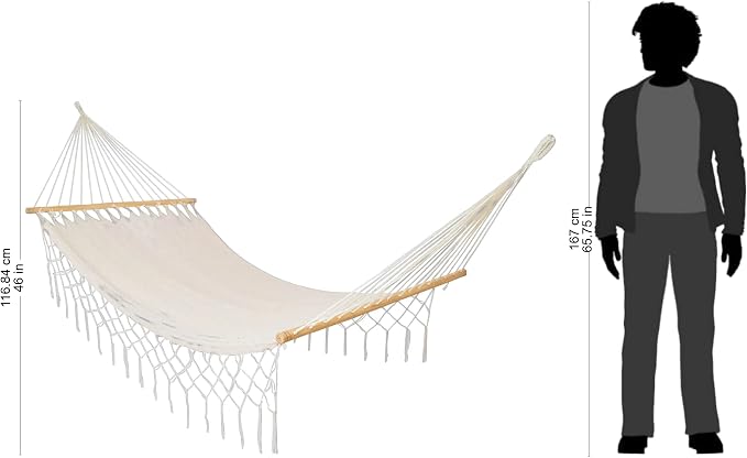 NOVICA Ivory Nylon Hand Woven Hammock, Natural Rest' (Single)