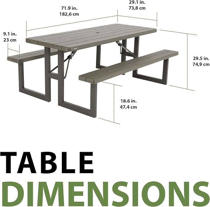 LIFETIME 6-Foot Craftsman Folding Picnic Table