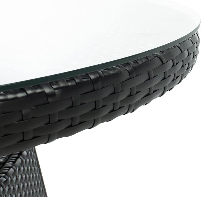 SAFAVIEH Outdoor Collection Challe Black/White Dining Set PAT7702A-3BX