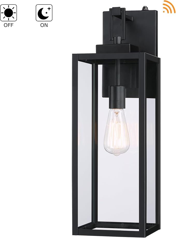 2 Pack 22 Inch Dusk to Dawn Wall Light,22” Dusk to Dawn Outdoor Light Fixture Large Size Outdoor Wall Lantern Sconce Outdoor Porch Light with Photocell Sensor