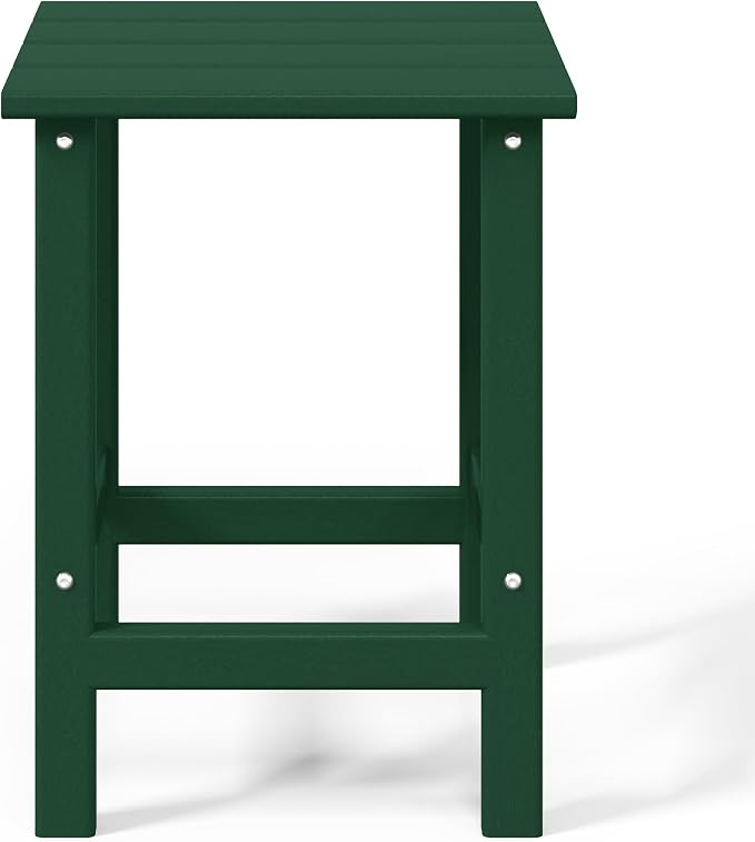 WestinTrends Malibu Square Outdoor Side Table for Adirondack Chair, Dark Green