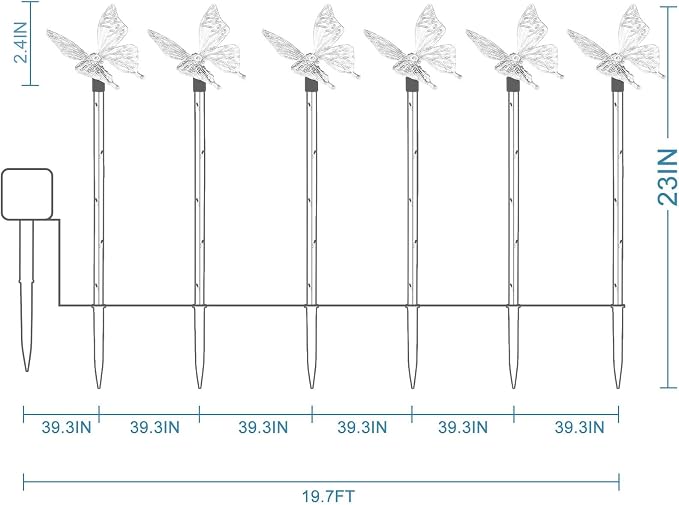 Set of 6 Arcylic Solar Butterfly Lights for Outside, Solar Powered Garden Decorations with 8 Lighting Modes, Outdoor Waterproof Pathway Lights for Yard, Patio Plant Pot, Flower Bed (Butterfly)