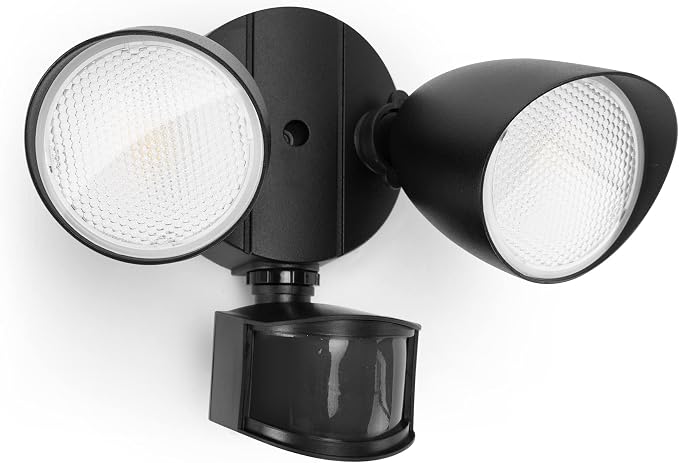 LUTEC 32W 3500 Lumen LED Security Lights Motion Sensor Light Outdoor, 5000K Daylight, IP65 Waterproof, Dusk to Dawn, Hardwired Motion Detector Flood Light for Garage, Yard, Porch-Black
