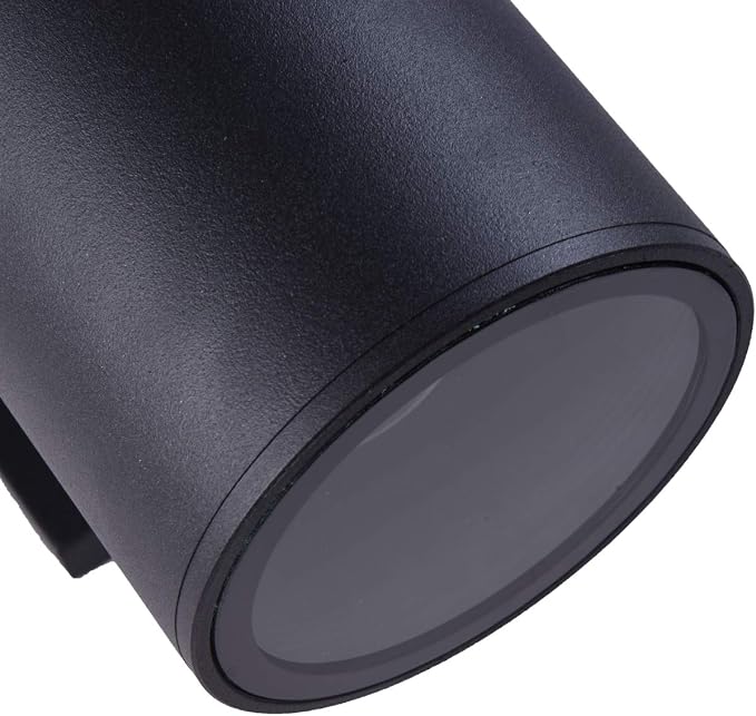 mirrea 12" Modern Outdoor Porch Light in 2 Lights, Matte Black, 1 Pack | Aluminum Cylinder, Tempered Glass Cover, Waterproof Wall Sconce,Exterior fixtures