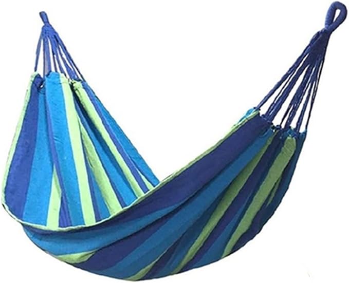 Double Hammock 2 Person Canvas for Patio Garden Backyard Outdoor and Indoor (Red, Blue)(Blue240X150cm)
