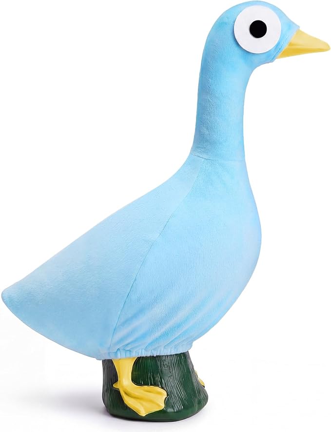 Back to School Porch Goose Outifts Blue Bird Goose Clothes for 23 Inch Gooses Statue for Back to School World Book Day for Library Classroom Outdoor Lawn Decor