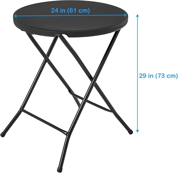 Sturdy 24" Round Foldable Bistro Table, All-Weather Multi-Use Outdoor Table, Compact Folding Dining Table for Home & Outdoor Gatherings