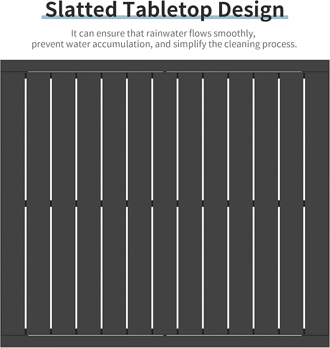 Expandable Patio Dining Table for 4-8 Person, Aluminum Extendable Outdoor Table, 38"-77" Adjustable Patio Table, Square/Rectangular Outdoor Accent Table for Garden, Backyard, Poolside, Black