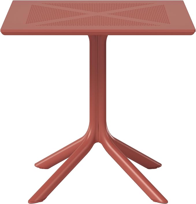 WestinTrends Playa 31.5" Square Plastic Outdoor Patio Dining Table for 4, Red