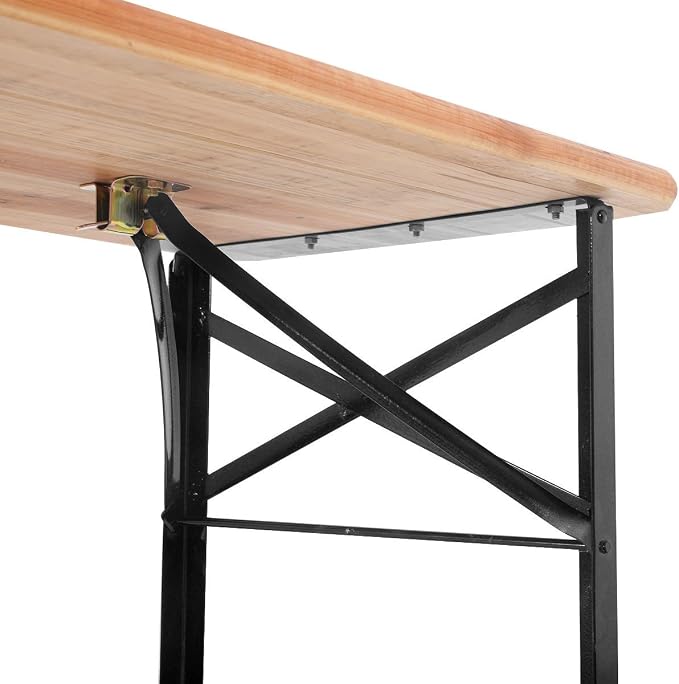 Wooden Beer Table Bench 3 Pcs Set Folding Set Top Picnic Patio Garden