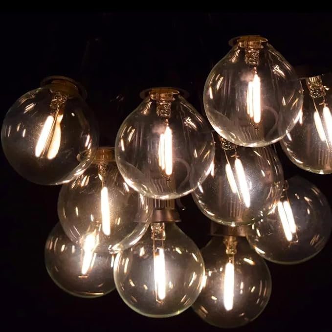 Lampat String Lights, LED 25 Light Bulbs 25Ft G40 Globe String Lights with Bulbs for Indoor/Outdoor Commercial Decor
