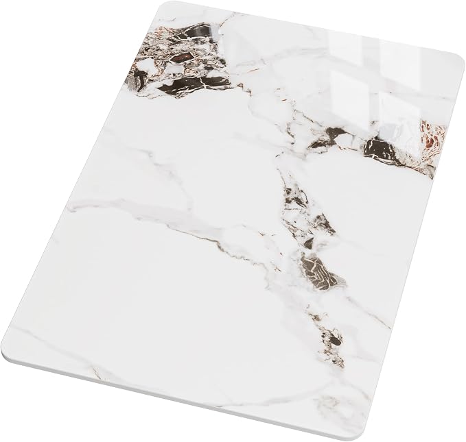 Rectangle Table Top,35.4 ” x 23.6 ” Carrara White Sintered Stone Tabletop, DIY Replacement & Cover Marble Desktop, Scratch & Wear Resistant, Easy to Clean, Suitable for Indoor & Outdoor